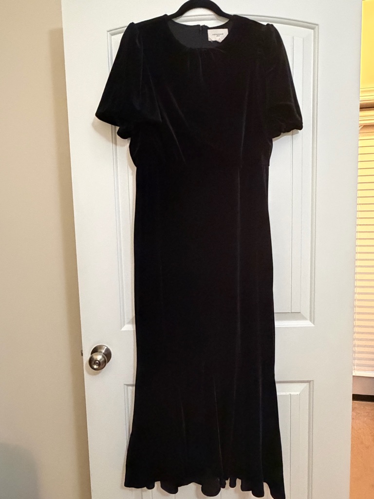 Pomander Place Black Velvet Maxi Dress Sz Xl